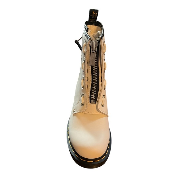 New Dr. Martens Women's 1460 Double Zip Leather Boots - white leather - Picture 4 of 10